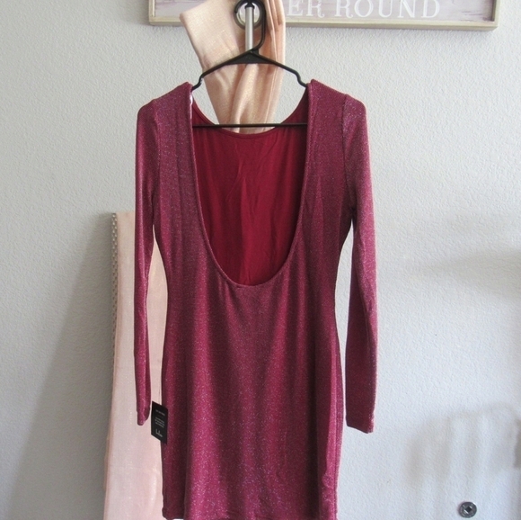 Lulus Red and Silver Bodycon Dress - Picture 4 of 8